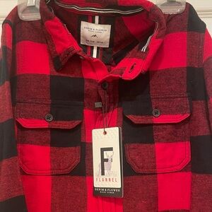 Denim & Flower Red and Black Plaid Kids Button Down Shirt size 9-10